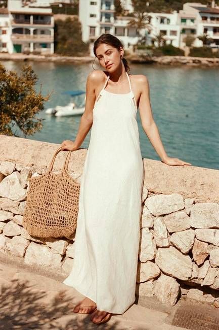 Avery Halter Dress - Oatmeal EcoLinen