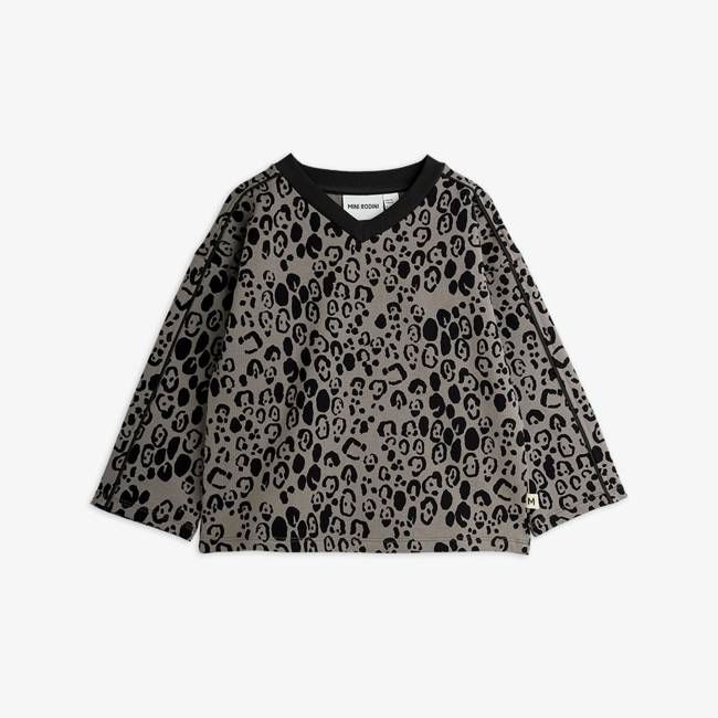 Leopard jersey long sleeve top