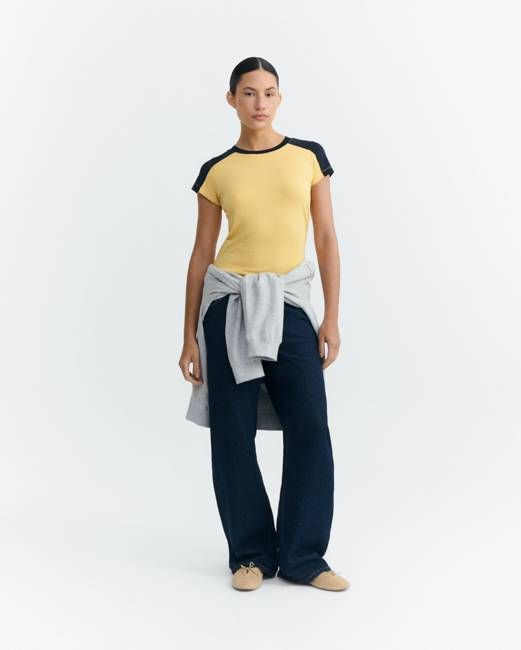 Selma yellow slim t-shirt
