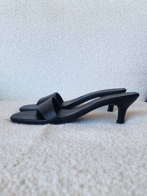 Asymmetric Leather Heel