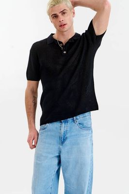 OLIVER Organic Cotton Knit Polo - Black