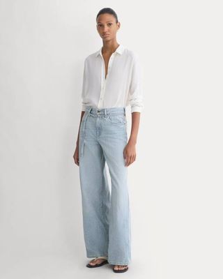 Lightweight Loose Wide-Leg Jean | Light Indigo | Long