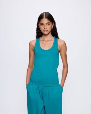 Archive Womens Interlock Tank Top—Malachite Green