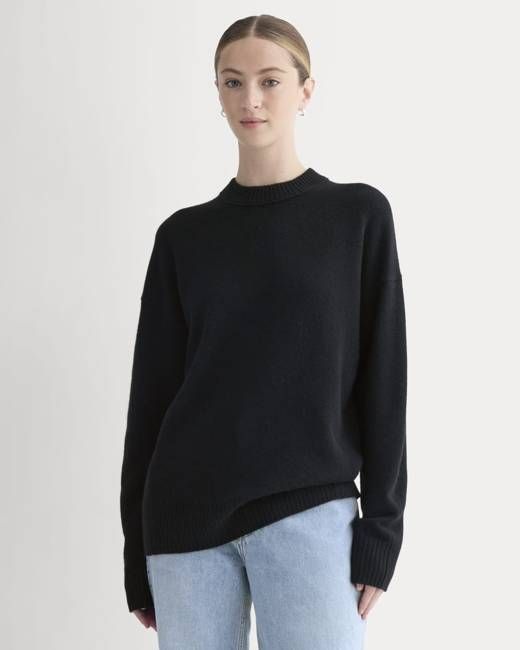 Cashmere Boyfriend Sweater | Black