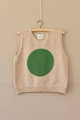 Grünes gepunktetes Strickoberteil