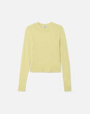 Cashmere Crewneck Pullover - Limeade