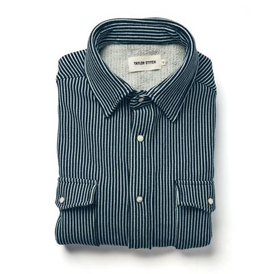 The Glacier Shirt in Hickory Stripe French Terry