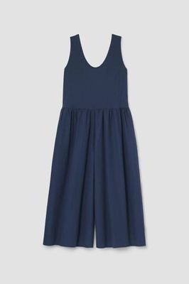 Rory Organic Cotton Jersey and Poplin Jumpsuit in Midnight
