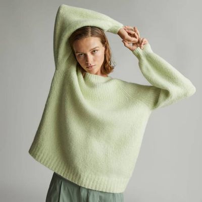 The SuperFuzz Alpaca Oversized Crew | Seafoam Green