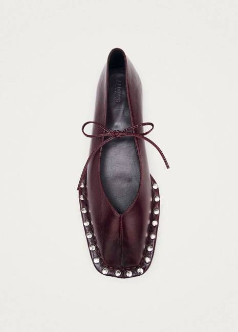 Sway Studs Rift Burgundy Leather Ballet Flats