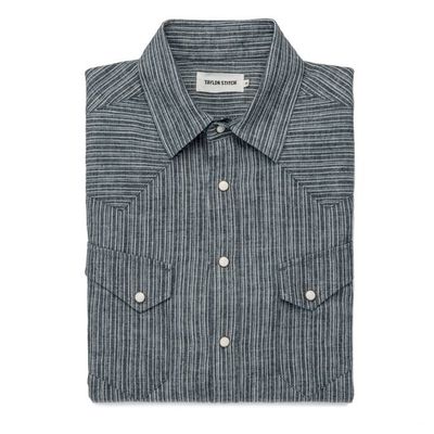 The Western Shirt in Hemp Stripe Chambray