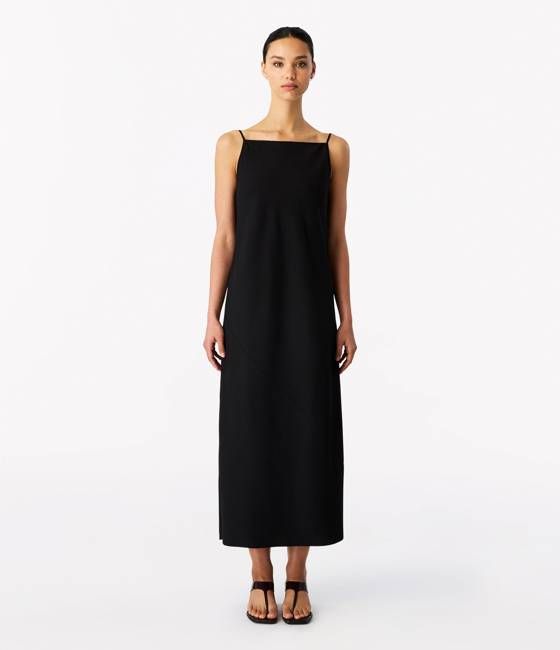Square Neck Slip Dress | Black