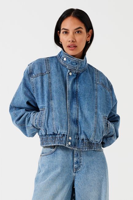 Juno Denim Bomber Jacket in Rodeo