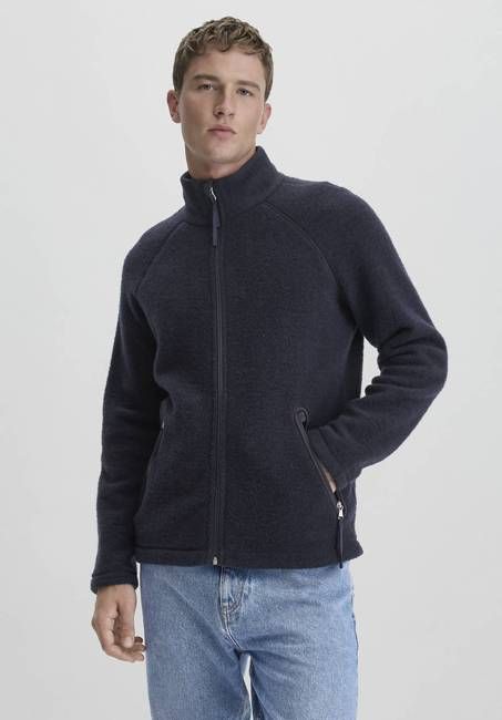 Relaxed wool fleece jacket made from pure organic merino wool
