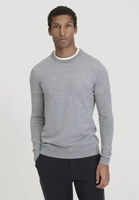 Regular knit sweater made from pure organic merino wool
