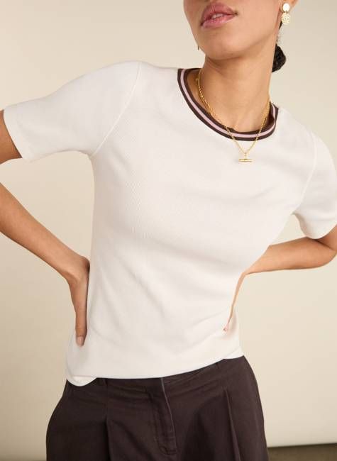 Sylvie Organic Cotton Rib Crew Neck Tee