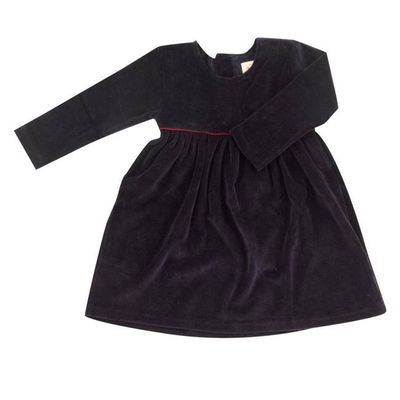 Velour party dress - Navy, 5-6y