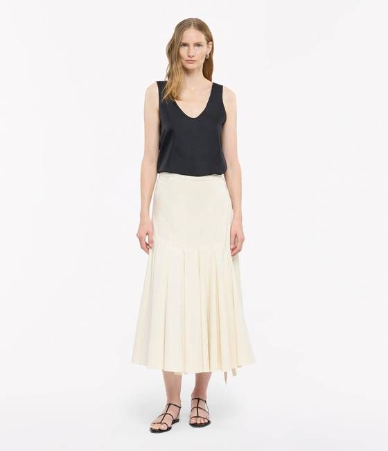 Panel Wrap Skirt | Off White