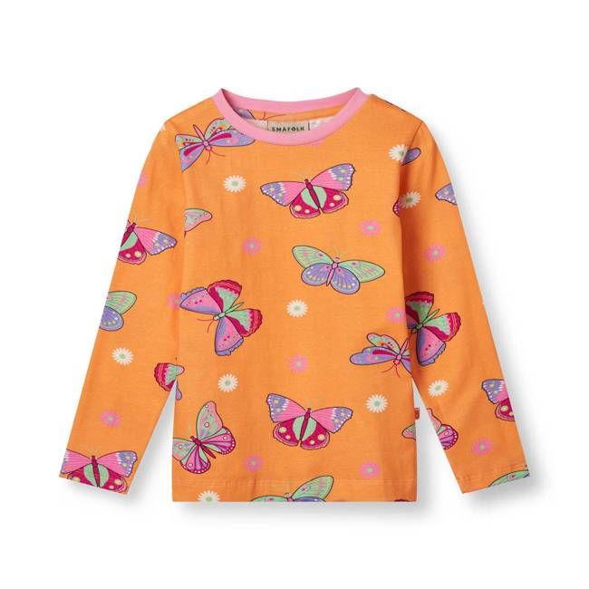 Long-sleeved top with butterflies