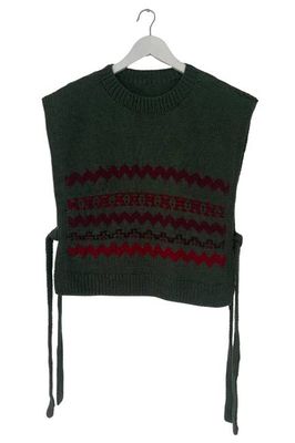 Knitted Wool Vest Forest Green