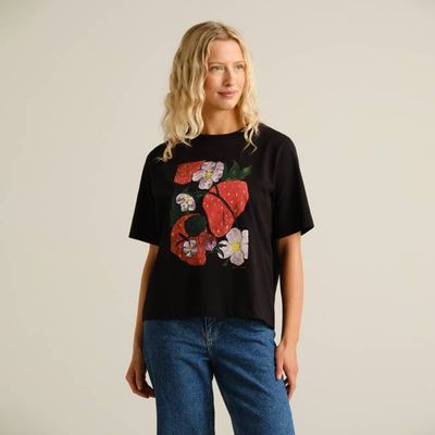 DEDICATED - T-shirt Vadstena Strawberries Black
