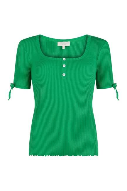 Rib Short Sleeve T Shirt Green