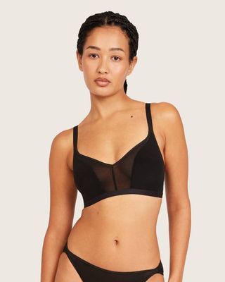 FreeMesh Crop Bralette - Schwarz