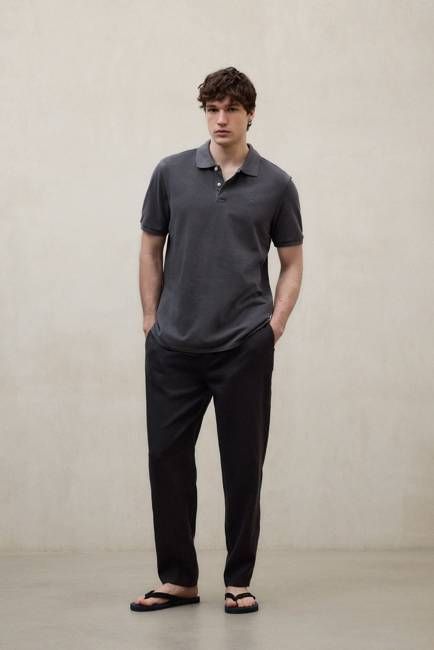 DARK GREY TEDAN POLO SHIRT