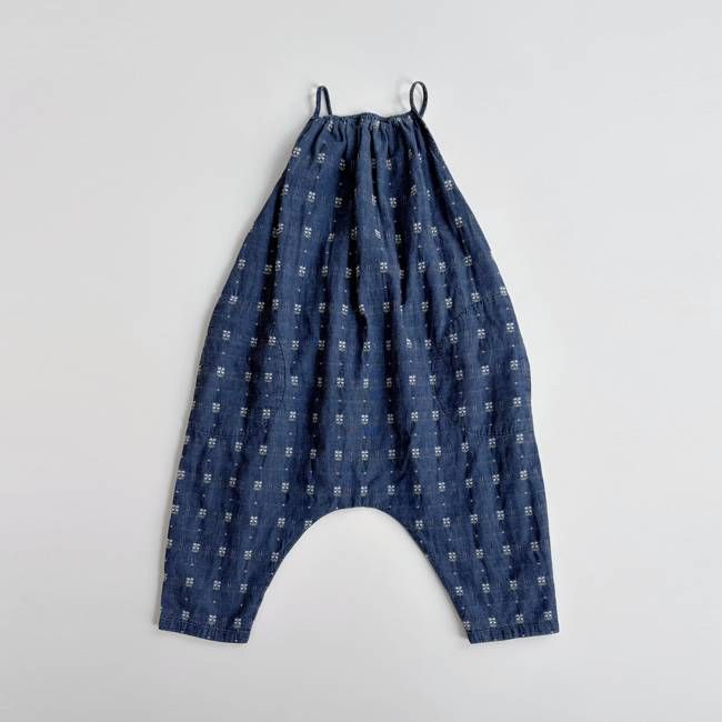 Ines Romper, Embroidered Denim, Size 5