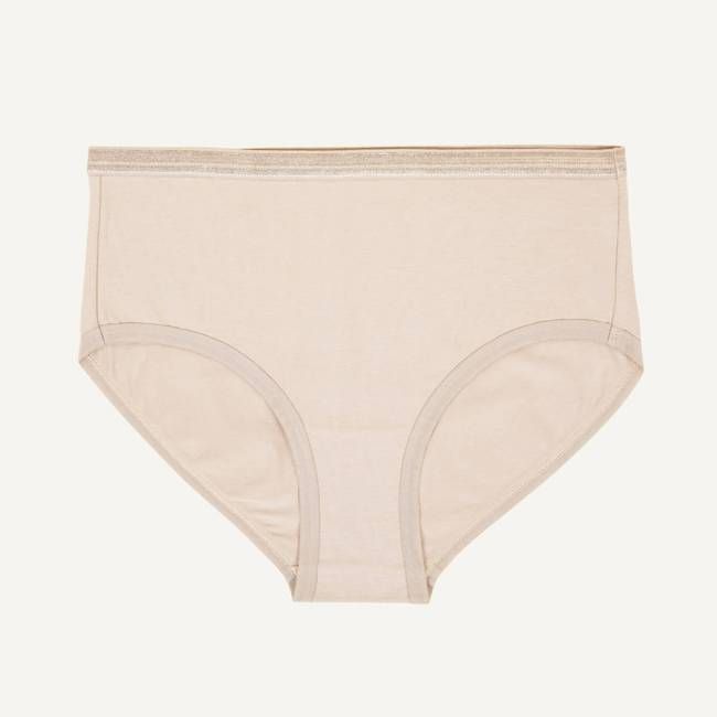 Organic Cotton Mid-Rise Brief in Stone