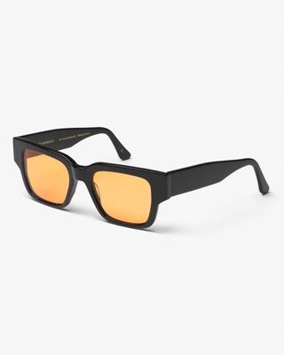 Sunglass 02 - Deep Black Solid - Orange