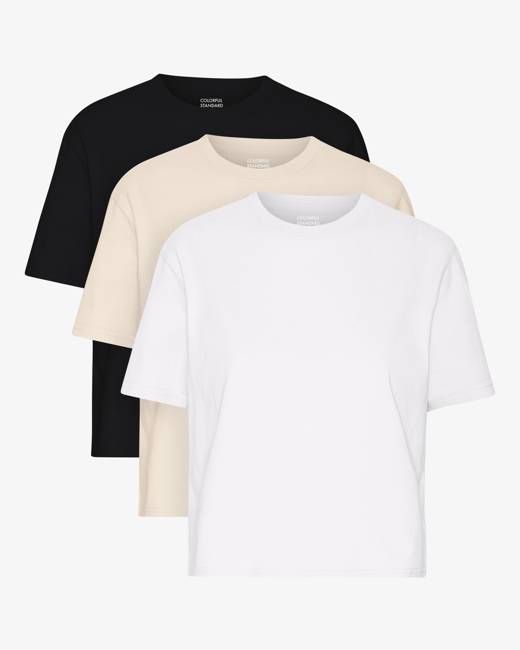 Organic Boxy Crop  Tee - Mixed 03 (3-Pack)