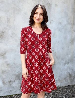 Crimson Flurry Organic Holiday Dress