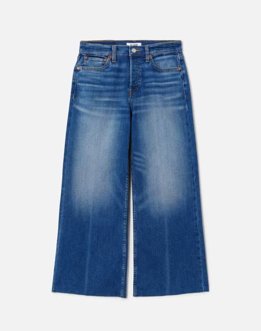 Comfort Stretch Mid Rise Wide Leg Crop - Viper Blue