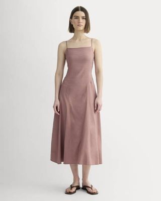 The Seamed Dress in Stretch Linen | Rose Dusk
