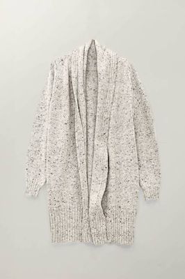 The Kent Donegal Merino Wool Cardigan in Stone