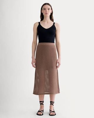 The Lace Knit Skirt | Mocha