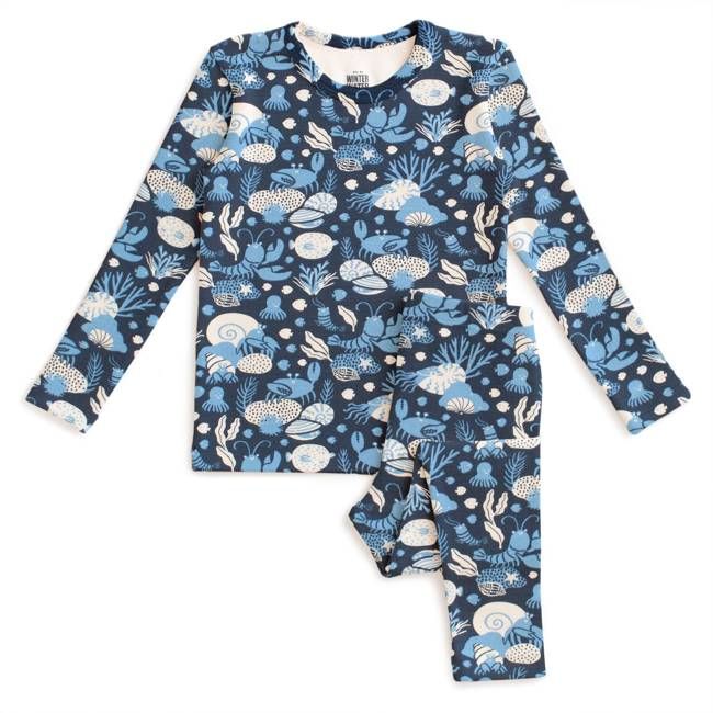 Kids Pajama Set - Ocean Life Navy