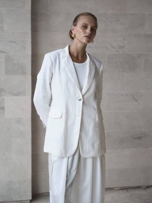 Oversize-Blazer aus Leinen