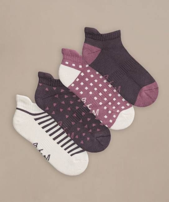 Womens Patterned Trainer Socks - 4 Pack - Size 4-7