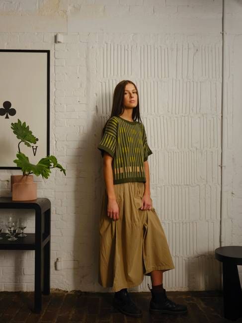 Bauhaus Short Sleeve Sweater Tee - Prasiolite