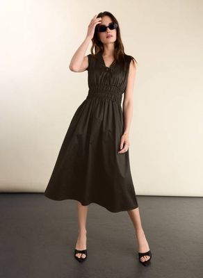 Kyrah Cotton Waisted Midi Dress