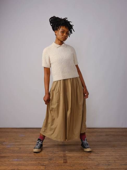 Studio Seconds - Ramona Bouclé Short Sleeve Polo - Calcite