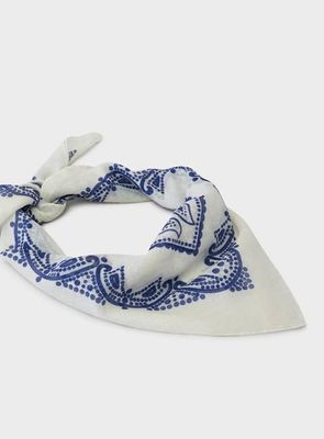Cotton & Cashmere White Como Print Neem Bandana