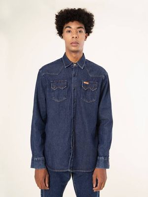 DARK BLUE BUFFALO DENIM SHIRT