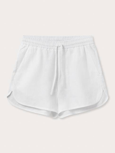 Women's White Musha Linen Shorts