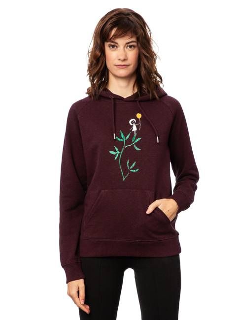 Branch girl hoodie heather grape red