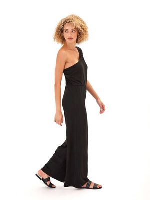 Shivani Luxe Jersey One-Shoulder Jumpsuit