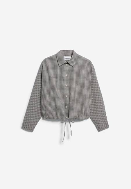 KARIERTE BLUSE MIT KORDELZUG