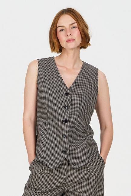 TESSA Organic Cotton Vest - check